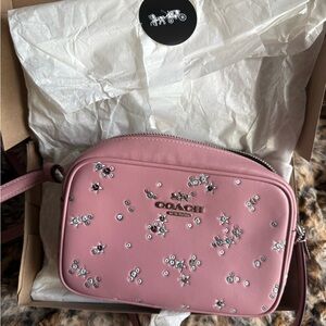 Coach Blush Crossbody Bag with Silver Details